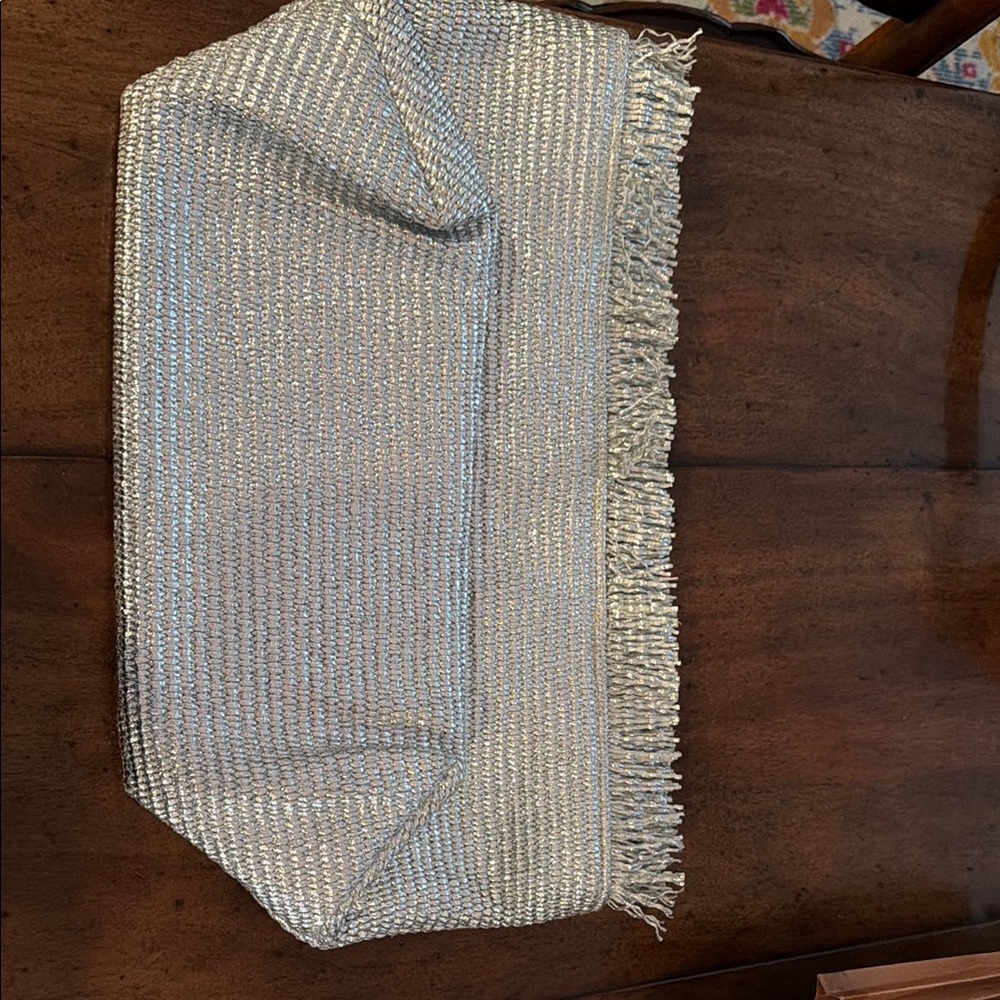Cult Gaia Shanti Silver Clutch with Fringe